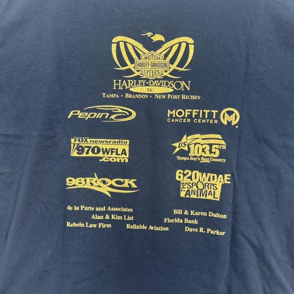 Gildan Harley-Davidson T-Shirt Men 2XL Black Poker Run Miles For Moffitt Graphic - Picture 5 of 8